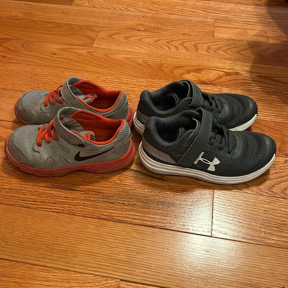 Boys 10c Nikes and 11k under armour shoes